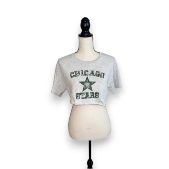 Garage Chicago Stars Light Gray Crop Top - Picture 1 of 8